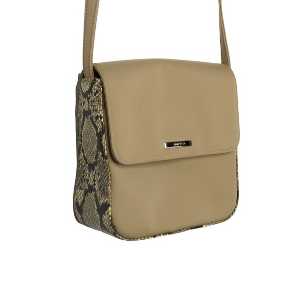 Y2k Vintage Nine West Beige Snakeskin Pattern Square Crossbody Bag - Picture 8 of 10